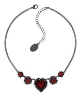 Konplott - Heart Beat - black/red, gun metal, necklace
