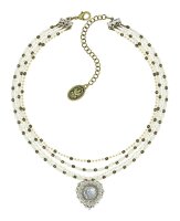Konplott - Heart Beat - white, antique brass, necklace
