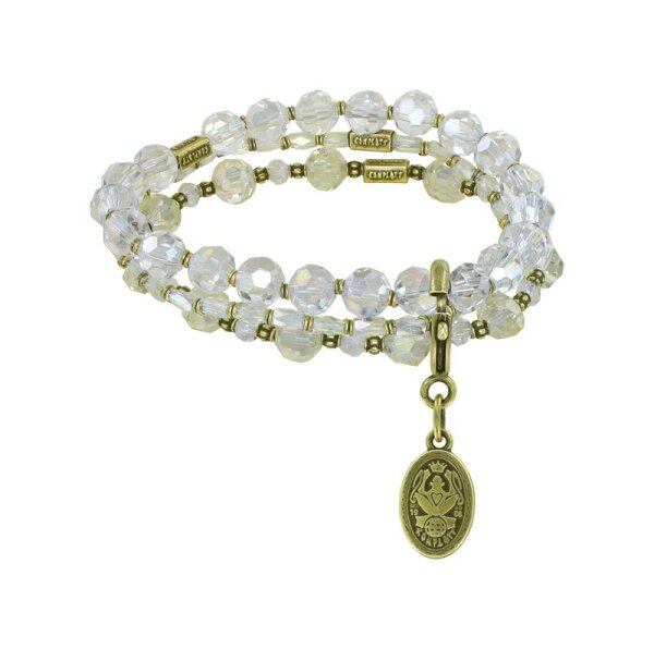 Konplott - Petit Glamour d´Afrique - white, antique brass, bracelet elastic