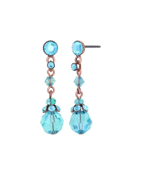 Konplott - Daily Desire - blue, antique copper, earring stud dangling