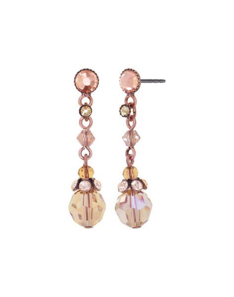 Konplott - Daily Desire - beige, antique copper, earring stud dangling