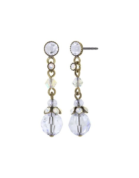 Konplott - Daily Desire - white, antique brass, earring stud dangling
