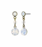 Konplott - Daily Desire - white, antique brass, earring...