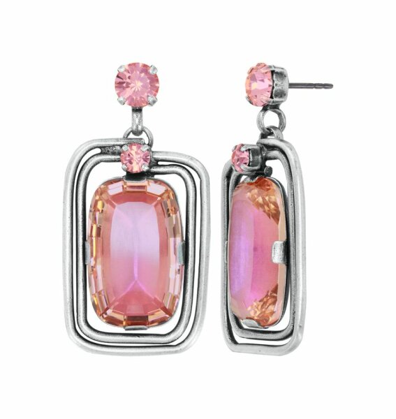 Konplott - To The Max - pink, antique silver, earring stud dangling