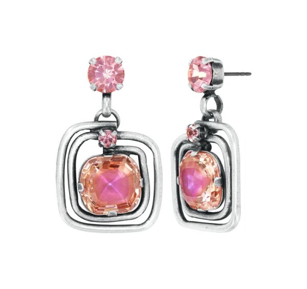 Konplott - To The Max - pink, antique silver, earring stud dangling