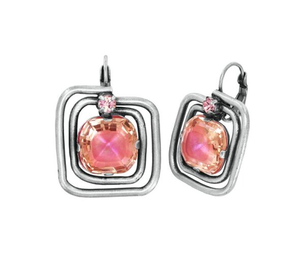 Konplott - To The Max - pink, antique silver, earring eurowire