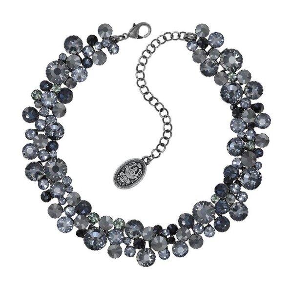 Konplott - Water Cascade Glam - black, dark antique silver, necklace choker
