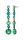 Konplott - Water Cascade Glam - Grün, Antikmessing, Ohrringe mit Stecker und Hängelement