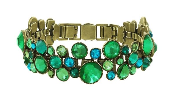 Konplott - Water Cascade Glam - green, antique brass, bracelet