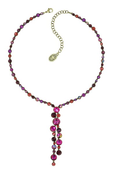 Konplott - Water Cascade Glam - coraline/dark rose, antique brass, necklace Y