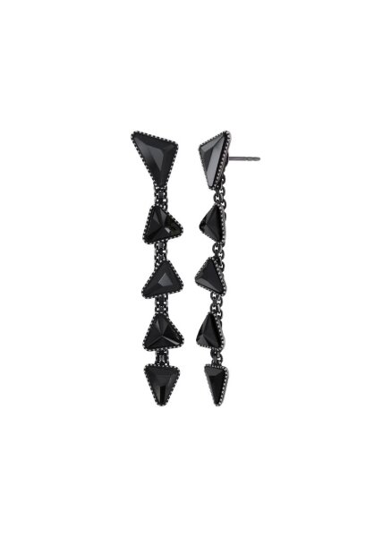 Konplott - Jumping Angles - black, jet hematite, dark antique silver, earring stud dangling