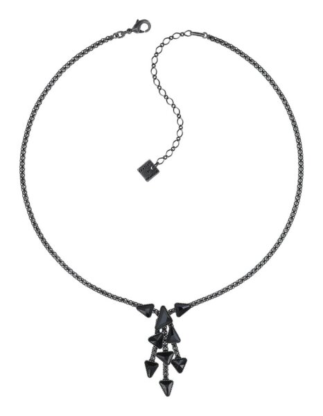 Konplott - Jumping Angles - black, jet hematite, dark antique silver, necklace