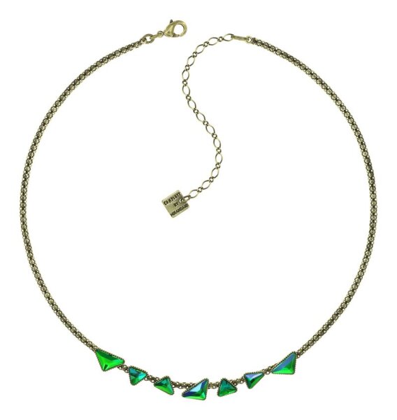 Konplott - Jumping Angles - green, crystal volcano, antique brass, necklace