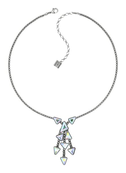 Konplott - Jumping Angles - white/lila, crystal AB, antique silver, necklace