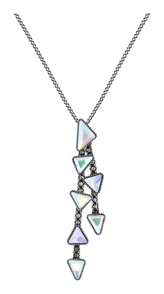 Konplott - Jumping Angles - white/lila, crystal AB, antique silver, necklace pendant