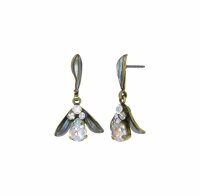 Konplott - Crystal Forest - white, antique brass, earring...