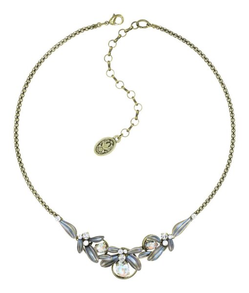 Konplott - Crystal Forest - white, antique brass, necklace