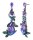 Konplott - Crystal Forest - Blau, Lila, Antiksilber, Ohrringe mit Stecker und Hängelement