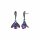 Konplott - Crystal Forest - blue/lila, antique silver, earring stud dangling