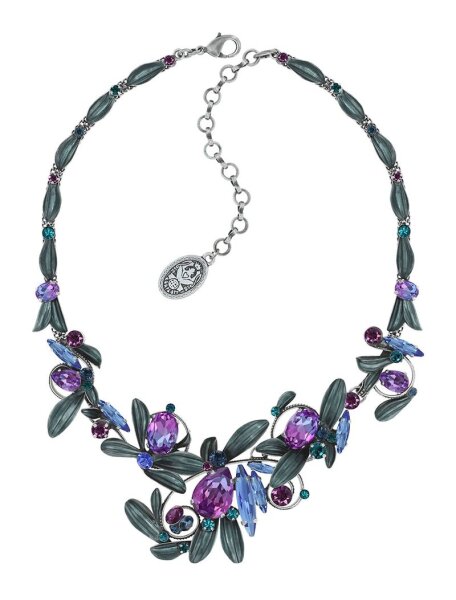 Konplott - Crystal Forest - blue/lila, antique silver, necklace