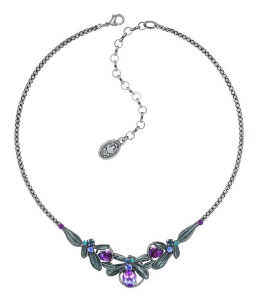 Konplott - Crystal Forest - blue/lila, antique silver, necklace