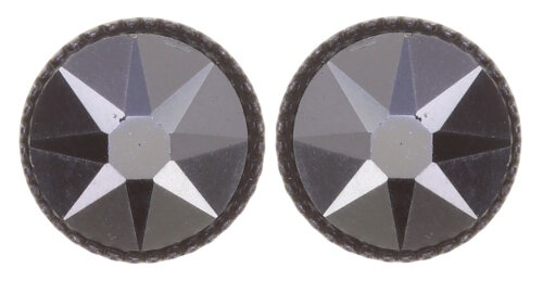 Konplott - Black Jack - black, crystal lt.chrome, antique silver, earring stud-flat