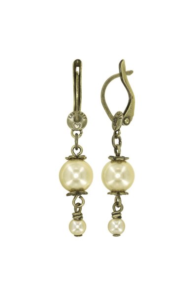 Konplott - Love, Hope and Destiny - white, antique brass, earring dangling