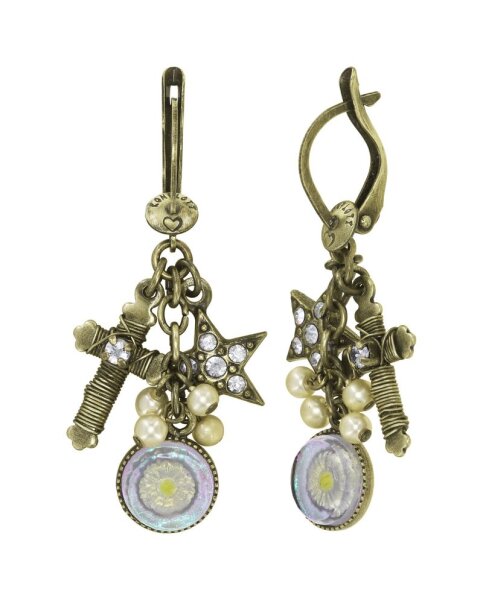 Konplott - Love, Hope and Destiny - white, antique brass, earring dangling