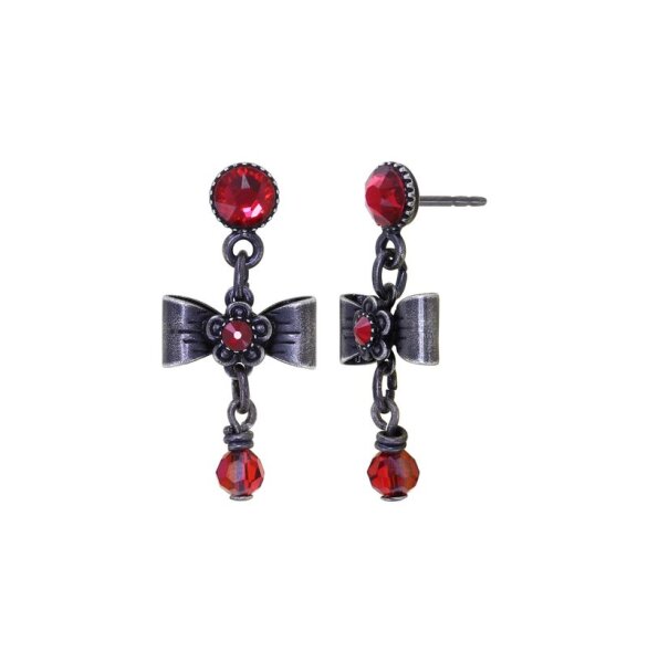 Konplott - Love, Hope and Destiny - red, dark antique silver, earring stud dangling
