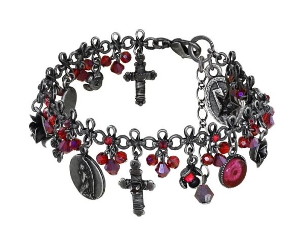 Konplott - Love, Hope and Destiny - red, dark antique silver, bracelet