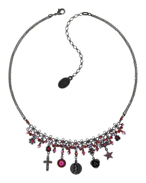 Konplott - Love, Hope and Destiny - red, dark antique silver, necklace