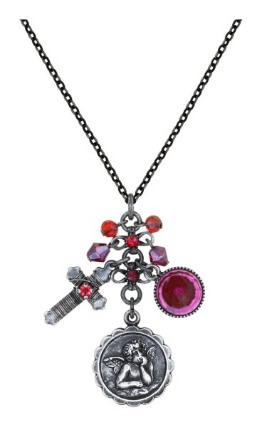 Konplott - Love, Hope and Destiny - red, dark antique silver, necklace pendant