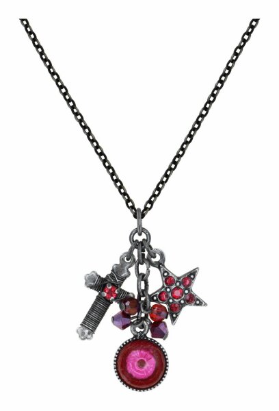 Konplott - Love, Hope and Destiny - red, dark antique silver, necklace pendant