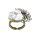 Konplott - Clubbing Bugs - white, antique brass, ring