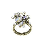 Konplott - Clubbing Bugs - white, antique brass, ring