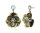 Konplott - Clubbing Bugs - white, antique brass, earring stud dangling