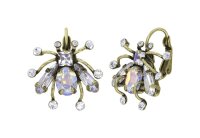 Konplott - Clubbing Bugs - white, antique brass, earring...