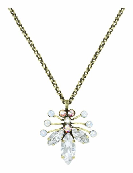 Konplott - Clubbing Bugs - white, antique brass, necklace pendant