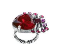 Konplott - Clubbing Bugs - red, antique silver, ring