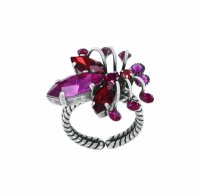Konplott - Clubbing Bugs - red, antique silver, ring