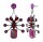 Konplott - Clubbing Bugs - red, antique silver, earring stud dangling