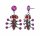 Konplott - Clubbing Bugs - red, antique silver, earring stud dangling