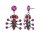 Konplott - Clubbing Bugs - red, antique silver, earring stud dangling