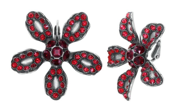 Konplott - Clubbing Bugs - red, antique silver, earring eurowire dangling