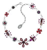 Konplott - Clubbing Bugs - red, antique silver, necklace