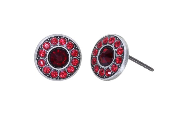 Konplott - Spell on you - red, Light antique copper, (centre:  crystal royal red de lite, edge: ruby), earring stud