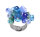 Konplott - Bead Snake Jelly - blue/green, antique silver, ring