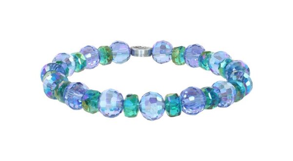 Konplott - Bead Snake Jelly - blue/green, antique silver, bracelet elastic