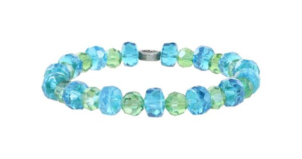 Konplott - Bead Snake Jelly - blue/green, antique silver, bracelet elastic