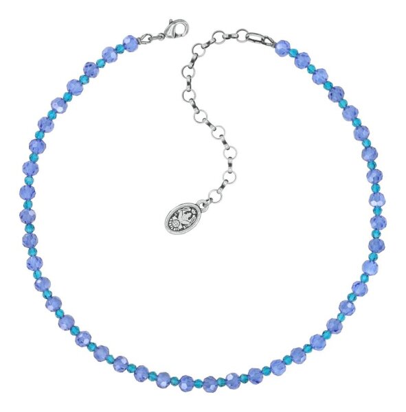 Konplott - Bead Snake Jelly - blue/green, antique silver, necklace